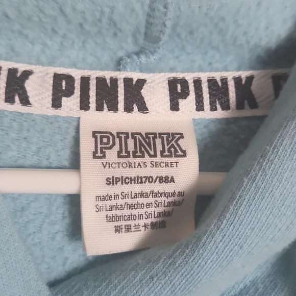 Victoria's Secret PINK Light Blue Pullover Hoodie w/ Pockets - Picture 4 of 8